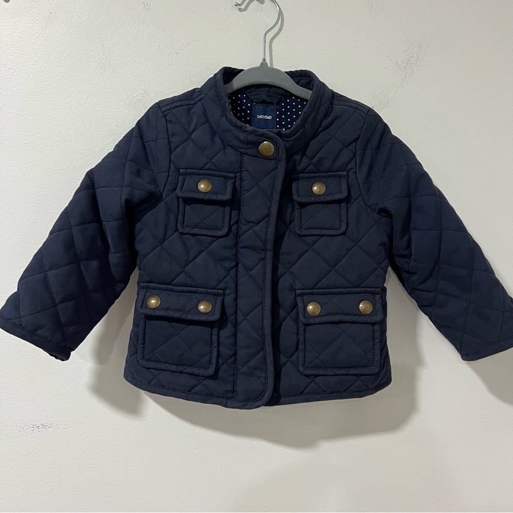 Baby gap Navy Quilted girls Jacket 18-24m